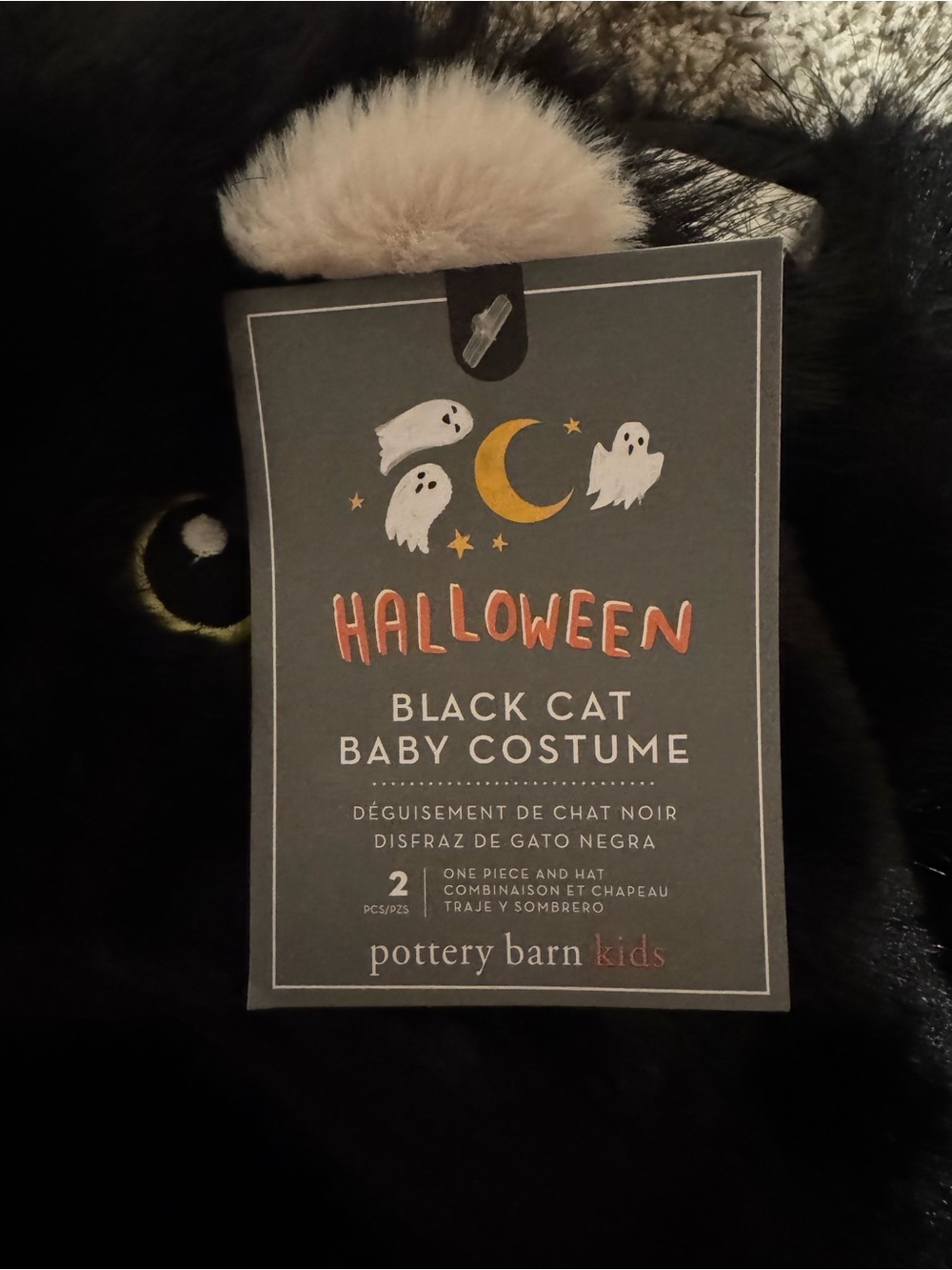 Pottery Barn Kids Baby Black Cat Halloween Costume 0-6M - Picture 5 of 7